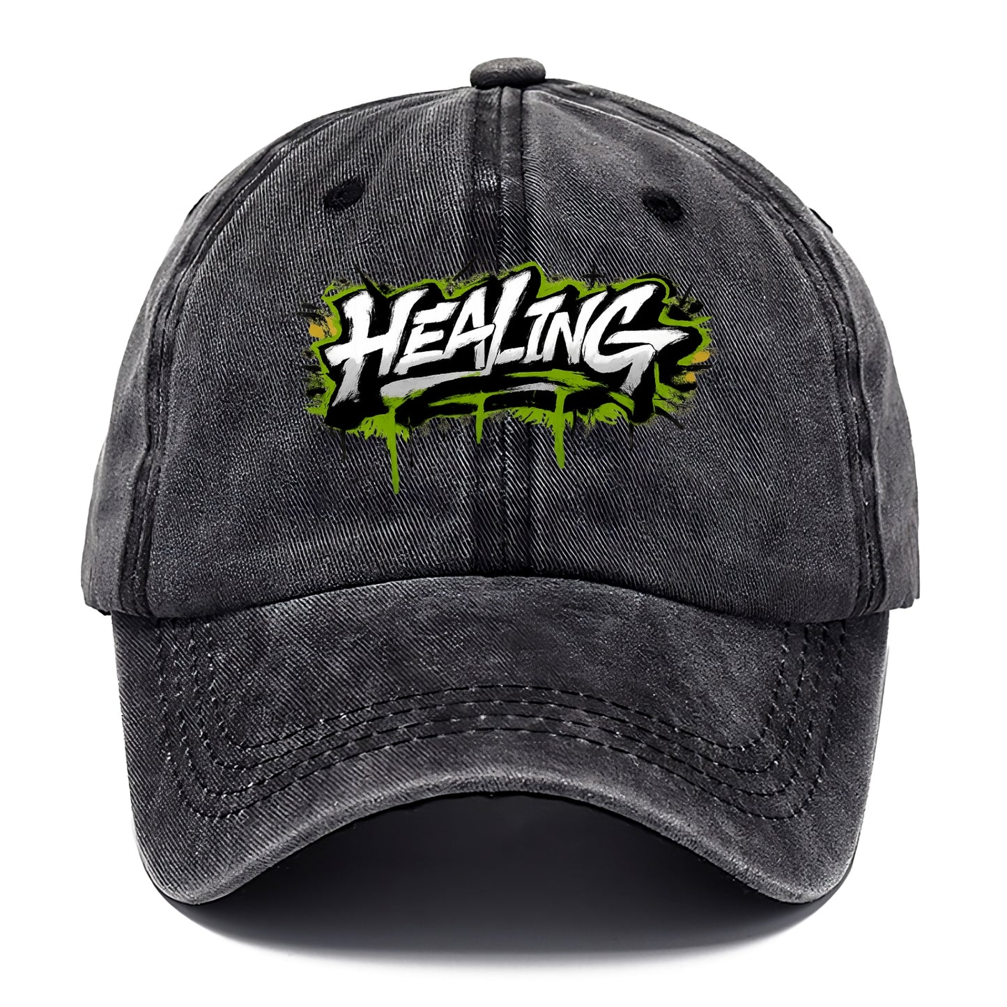 Bold typography design - "HEALING" - in recovery, getting better - Classic Cap - Graphite