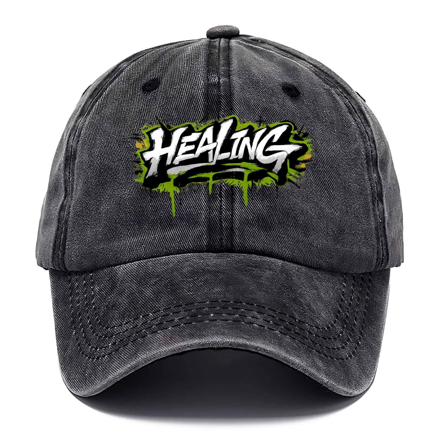 Bold typography design - "HEALING" - in recovery, getting better - Classic Cap - Graphite