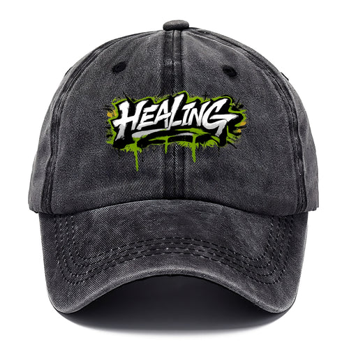 Bold typography design - HEALING - in recovery, getting better - Classic Cap