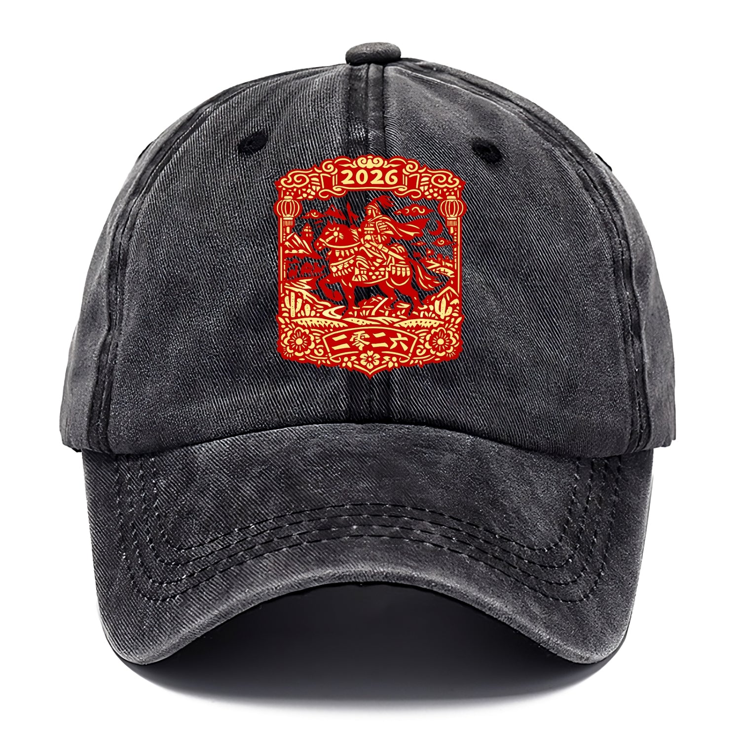 HORSE AND RIDER | Traditional Chinese warrior on horseback | Silk Road journey theme - Classic Cap - Graphite