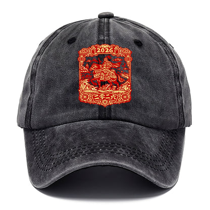 HORSE AND RIDER | Traditional Chinese warrior on horseback | Silk Road journey theme - Classic Cap - Graphite
