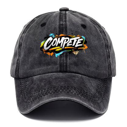 Bold typography design - "COMPETE" - competitive spirit, love the game - Classic Cap - Graphite