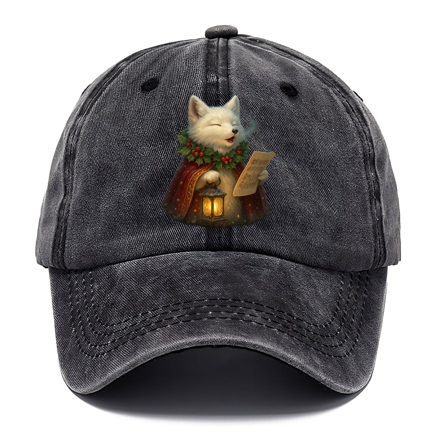 Snowbound Arctic Fox Caroler  - Classic Cap - Graphite