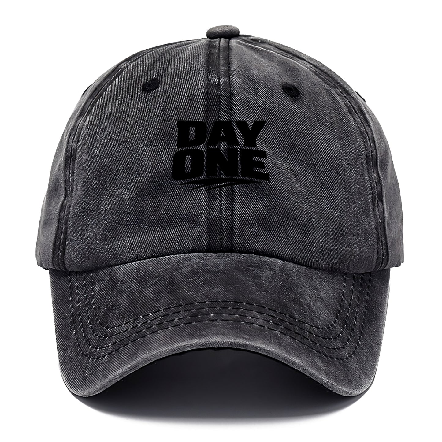 Bold typography design - "DAY ONE" - original friend, from the start - Classic Cap - Graphite