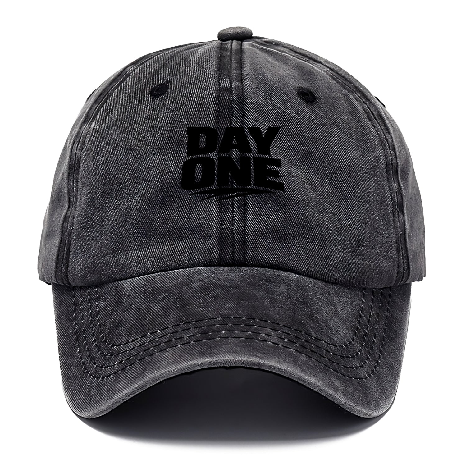 Bold typography design - "DAY ONE" - original friend, from the start - Classic Cap - Graphite