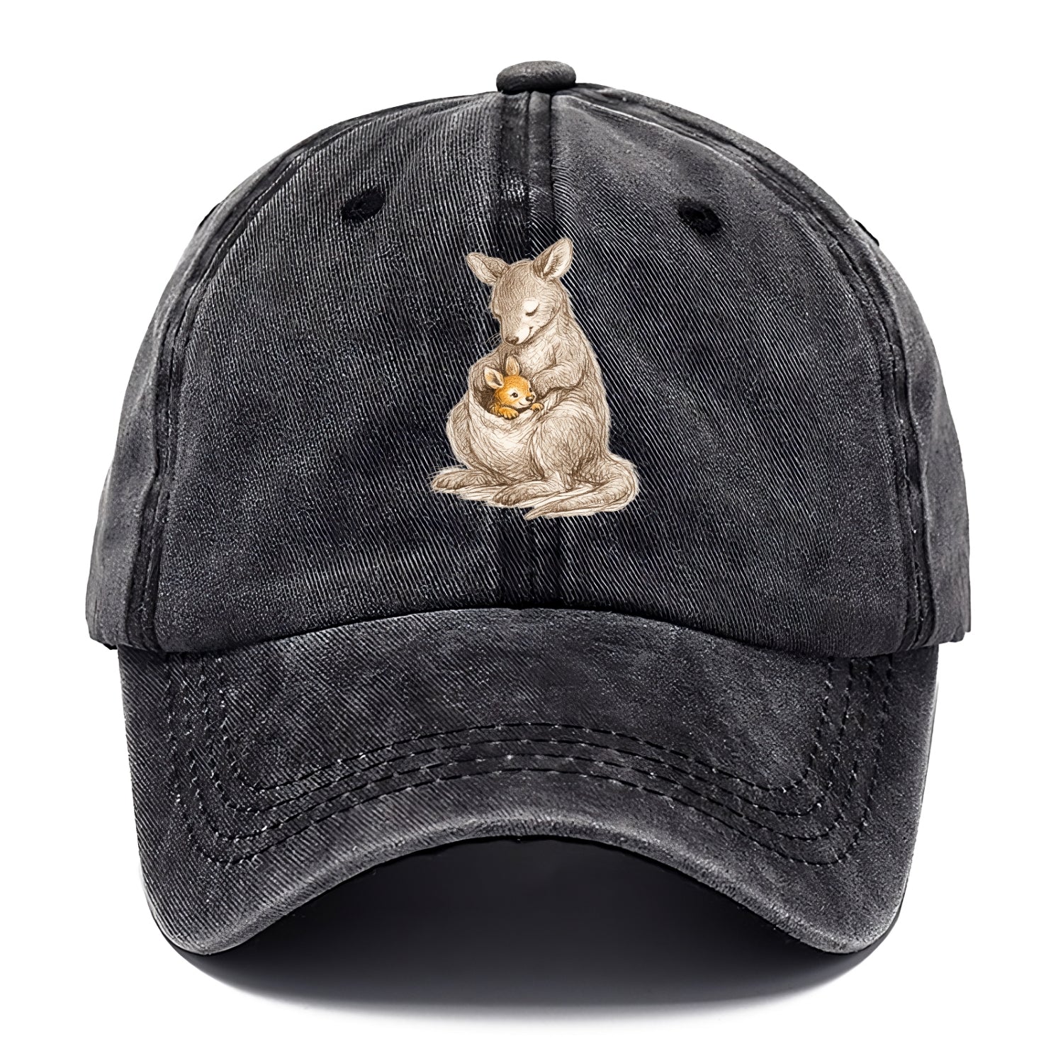 MOTHER'S POUCH | Kangaroo maternal embrace | Joey safe inside | Protective love | - Classic Cap - Graphite