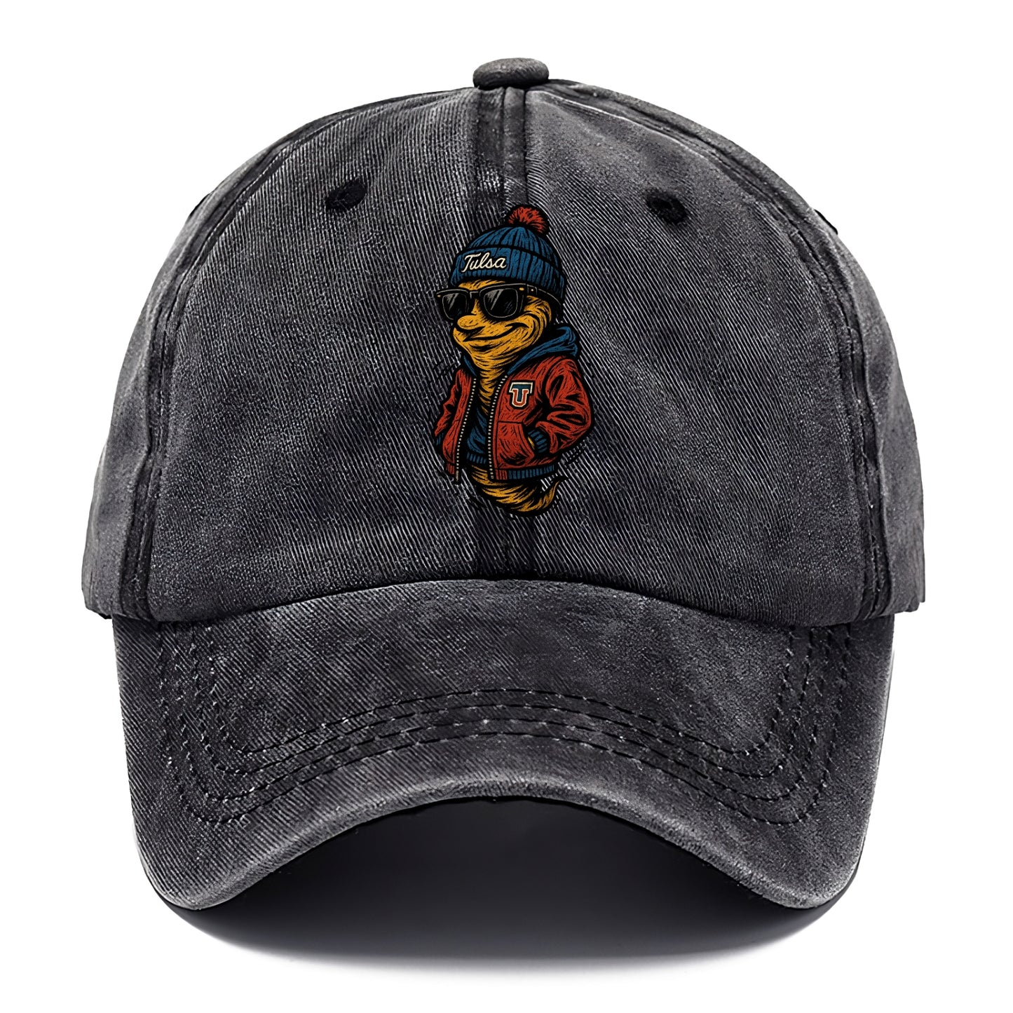 Tulsa Hurricane wearing Tulsa beanie with TU patch - Classic Cap - Graphite