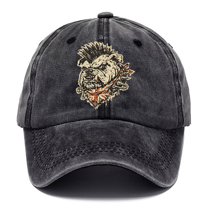 PUNK BULLDOG | British bulldog with mohawk | Safety pins through collar | Union Jack - Classic Cap - Graphite