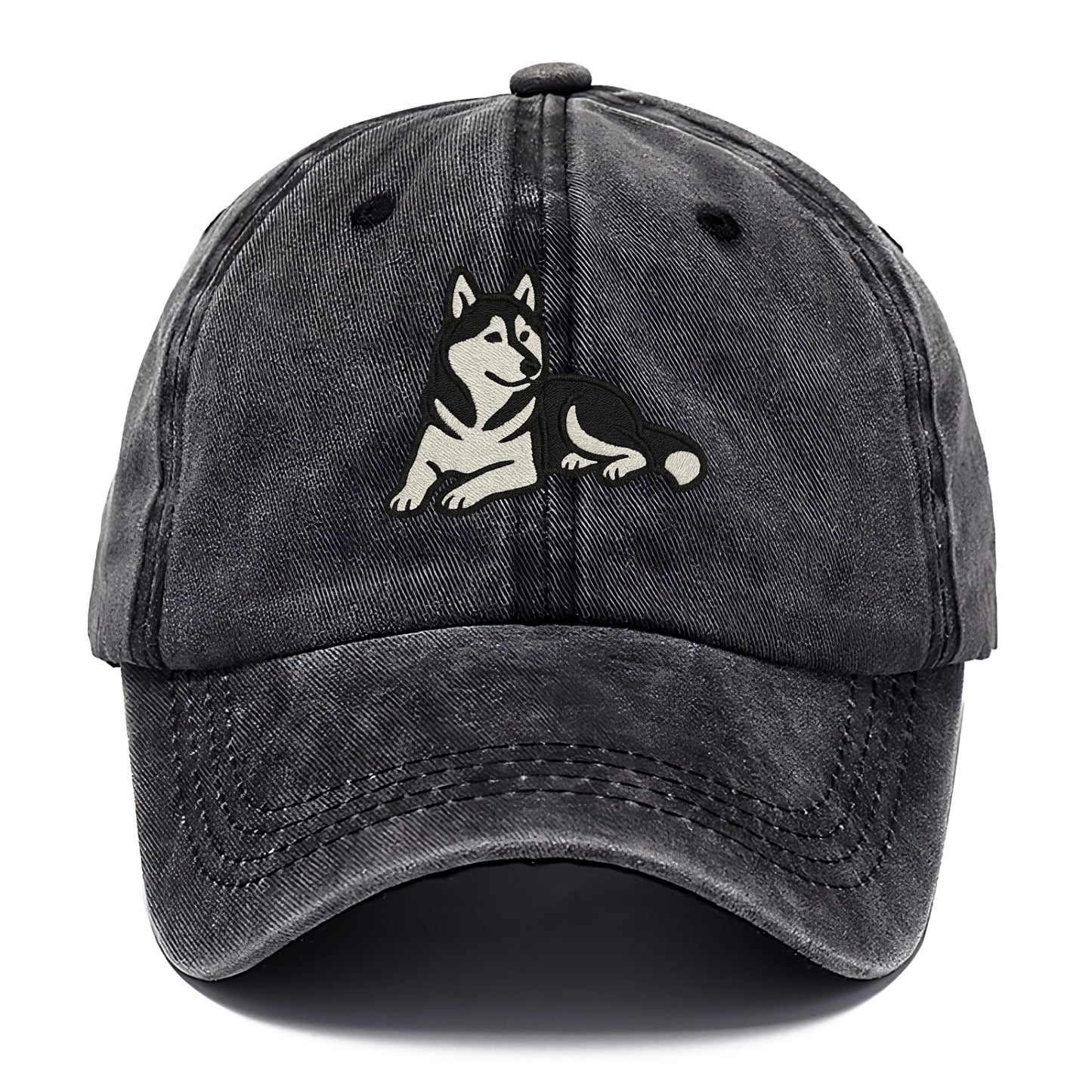 Siberian Husky - Black and white relaxed Classic Cap - Graphite