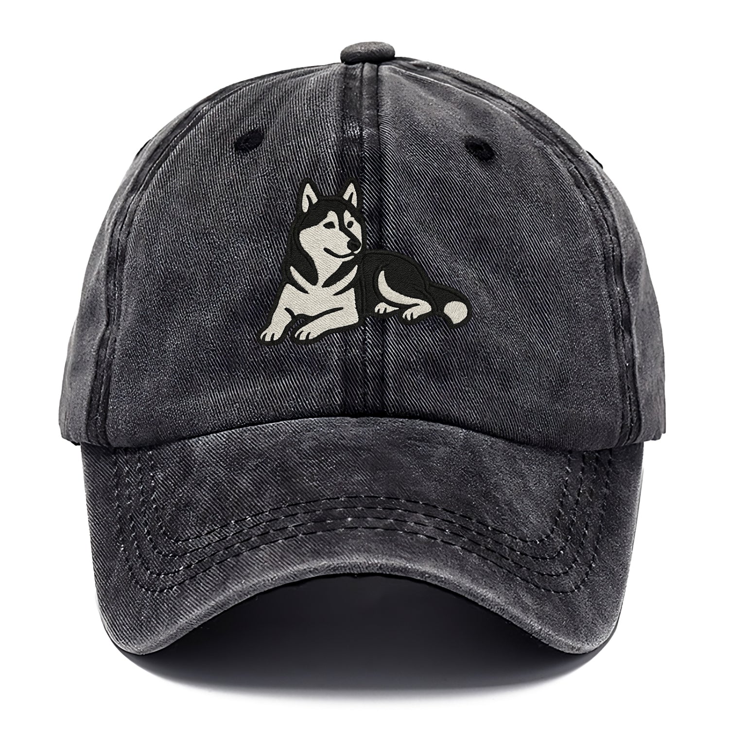 Siberian Husky - Black and white relaxed Classic Cap - Graphite