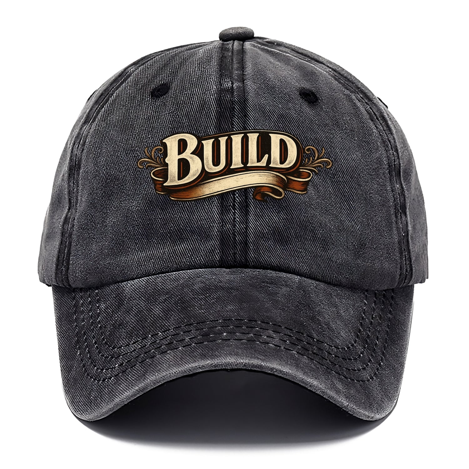 Bold typography design - "BUILD" - constructing, making real - Classic Cap - Graphite
