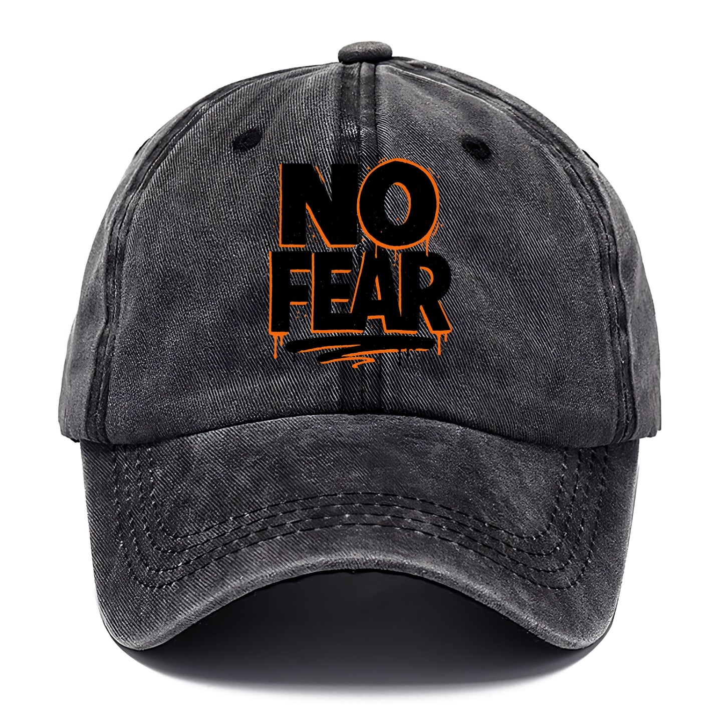 Bold typography design - "NO FEAR" - courage, bravery - Classic Cap - Graphite