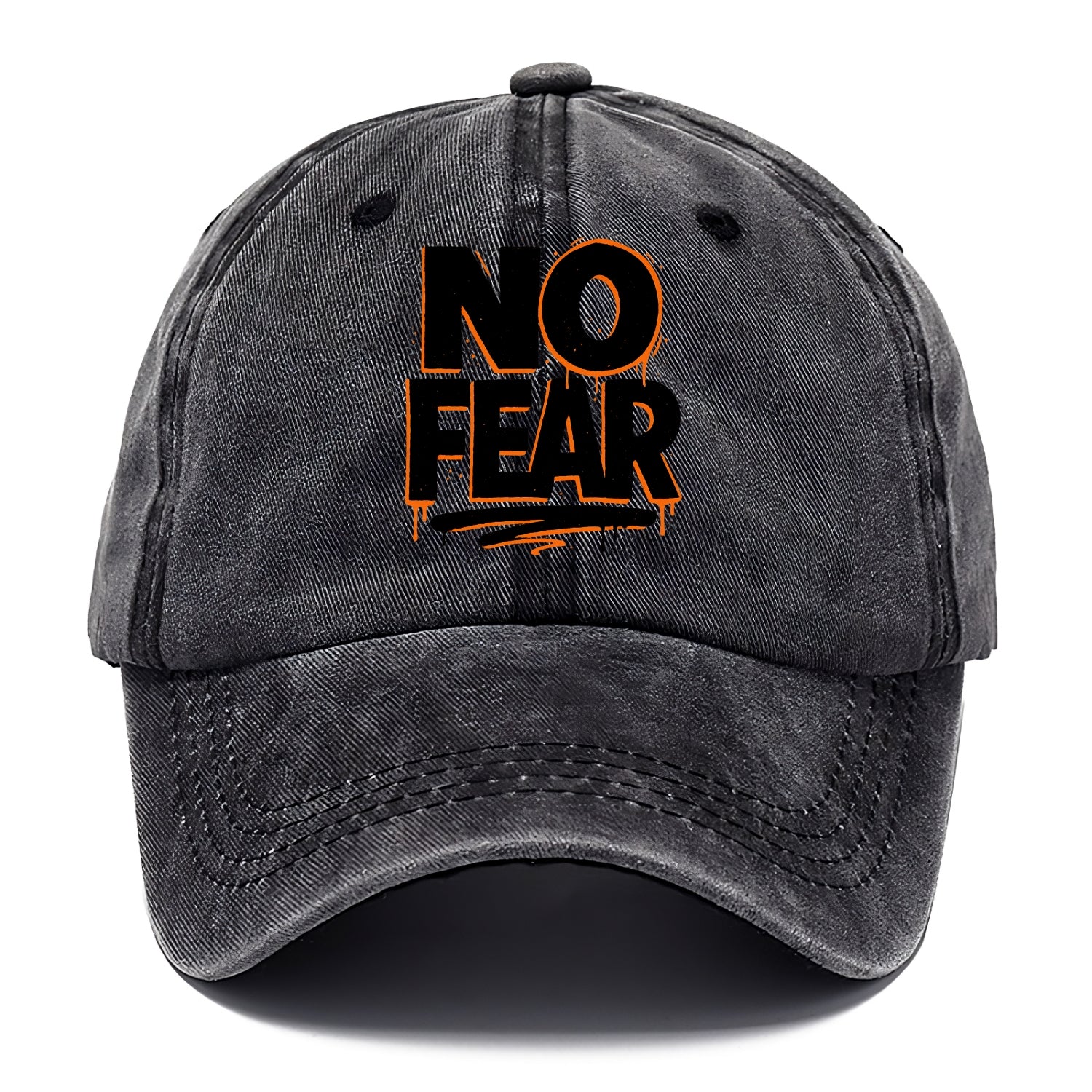 Bold typography design - "NO FEAR" - courage, bravery - Classic Cap - Graphite