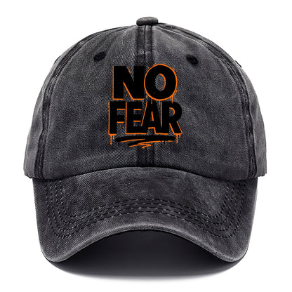 Bold typography design - "NO FEAR" - courage, bravery - Classic Cap - Graphite