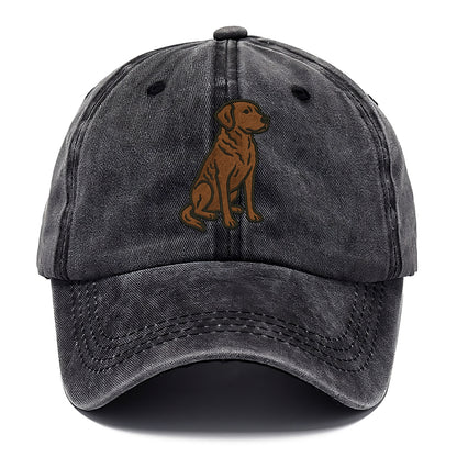 Chesapeake Bay Retriever - Brown wavy coat embroidered sitting pose - Classic Cap - Graphite