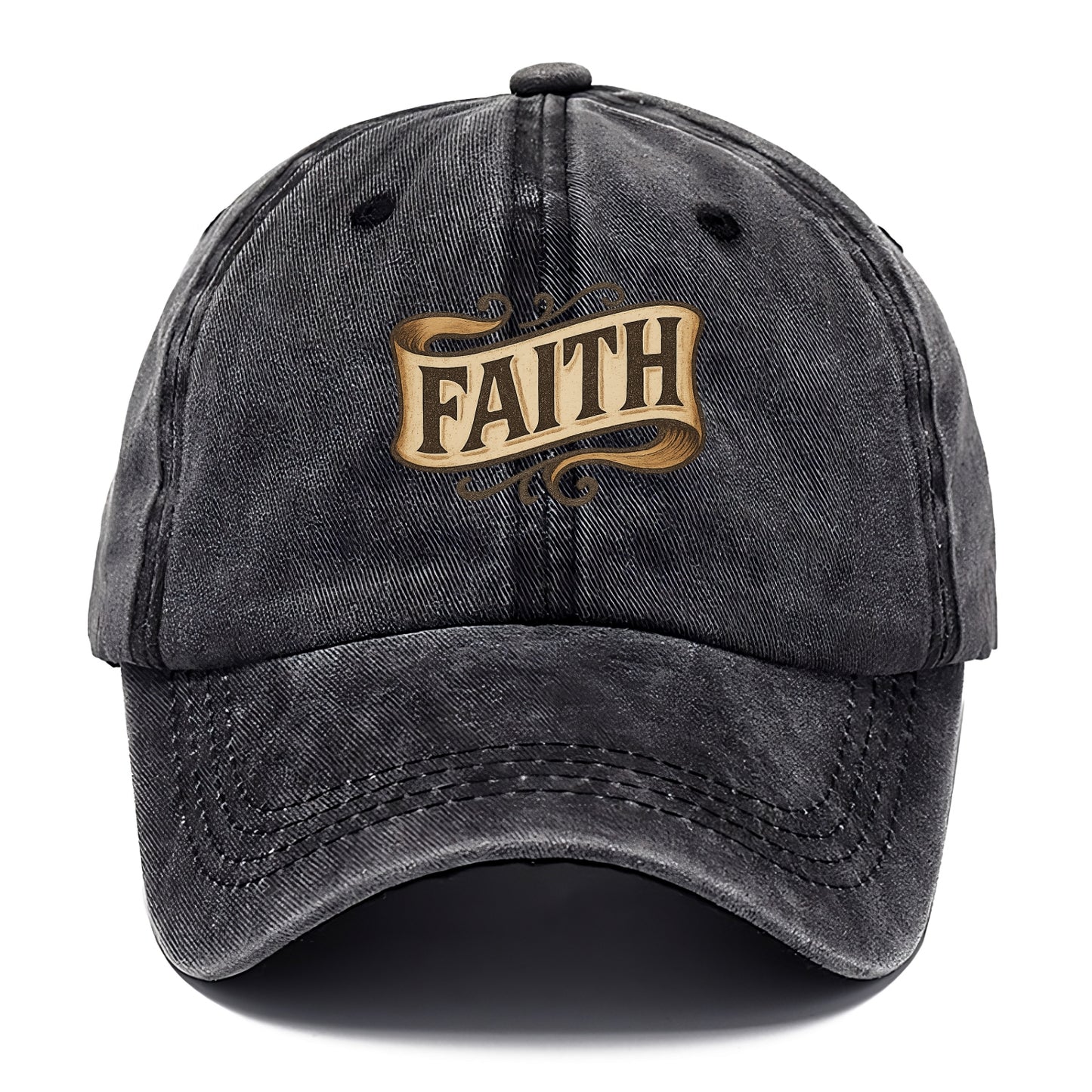 Bold typography design - "FAITH" - trust in the unseen, spiritual strength - Classic Cap - Graphite
