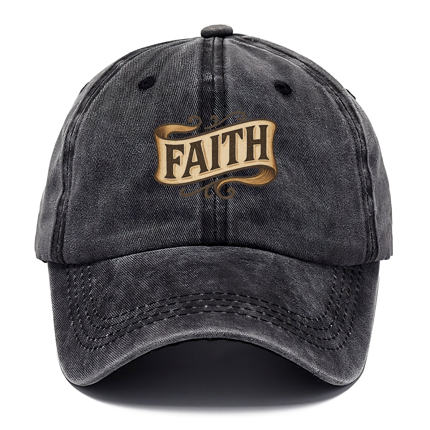 Bold typography design - "FAITH" - trust in the unseen, spiritual strength - Classic Cap - Graphite