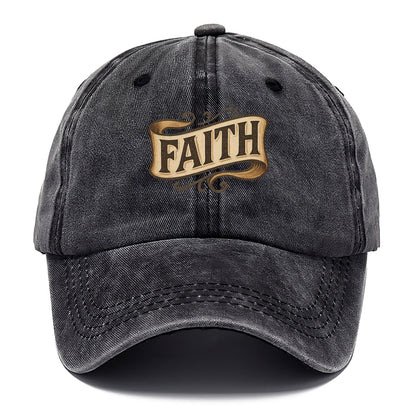 Bold typography design - "FAITH" - trust in the unseen, spiritual strength - Classic Cap - Graphite