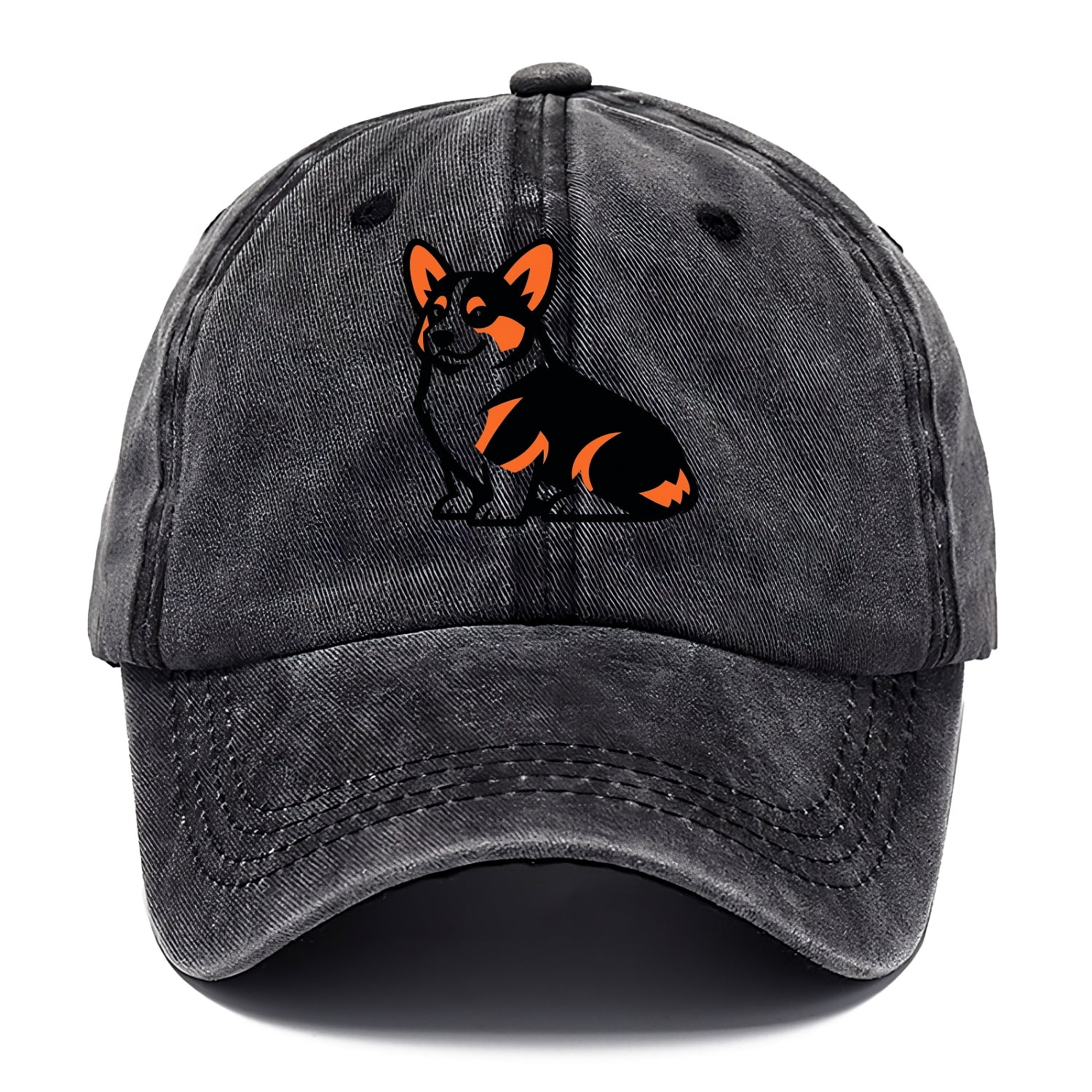 Tricolor Corgi Charm - Classic Cap - Graphite