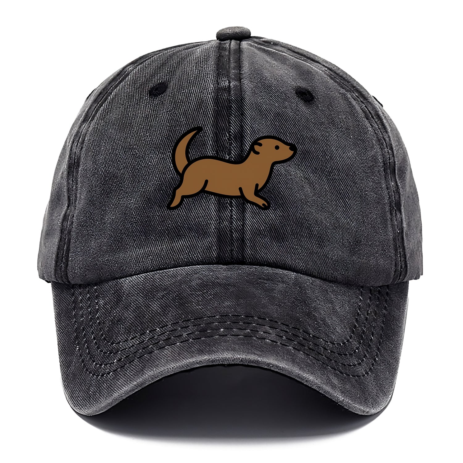 Otter - Brown sleek swimming pose flat side profile - Classic Cap - Graphite