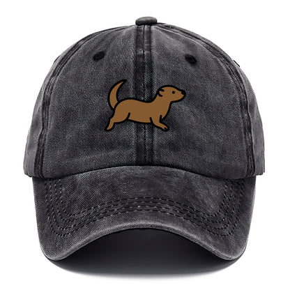 Otter - Brown sleek swimming pose flat side profile - Classic Cap - Graphite