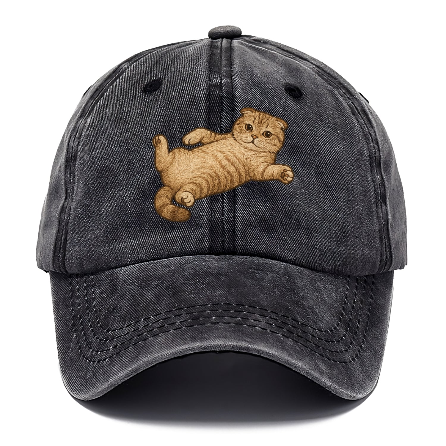 Scottish Fold  fully relaxed sprawled ou Classic Cap - Graphite