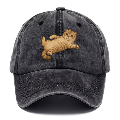 Scottish Fold  fully relaxed sprawled ou Classic Cap - Graphite
