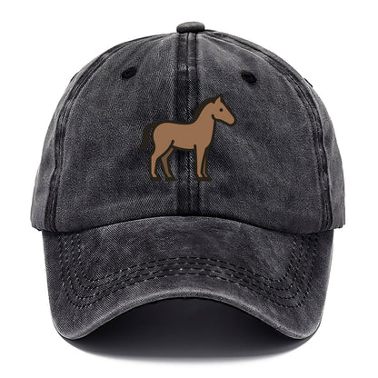 Horse - Brown standing pose flat side profile - Classic Cap - Graphite
