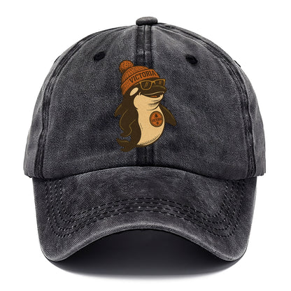 Victoria Orca wearing Victoria beanie with pom pom and wayfarer sunglasses - Classic Cap - Graphite