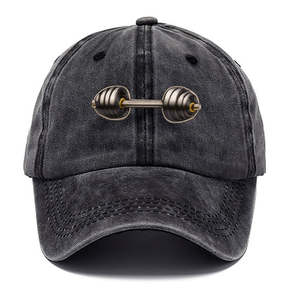 Embroidered patch design - WEIGHTLIFTING BARBELL - heavy barbell with plates in - Classic Cap - Graphite
