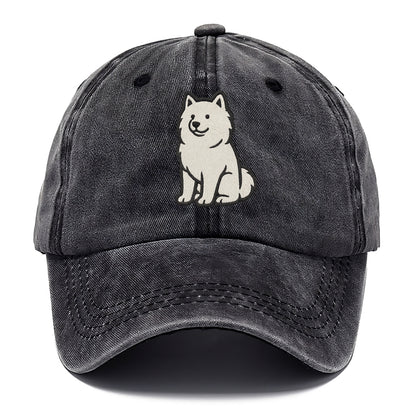 Samoyed - White fluffy embroidered desig Classic Cap - Graphite