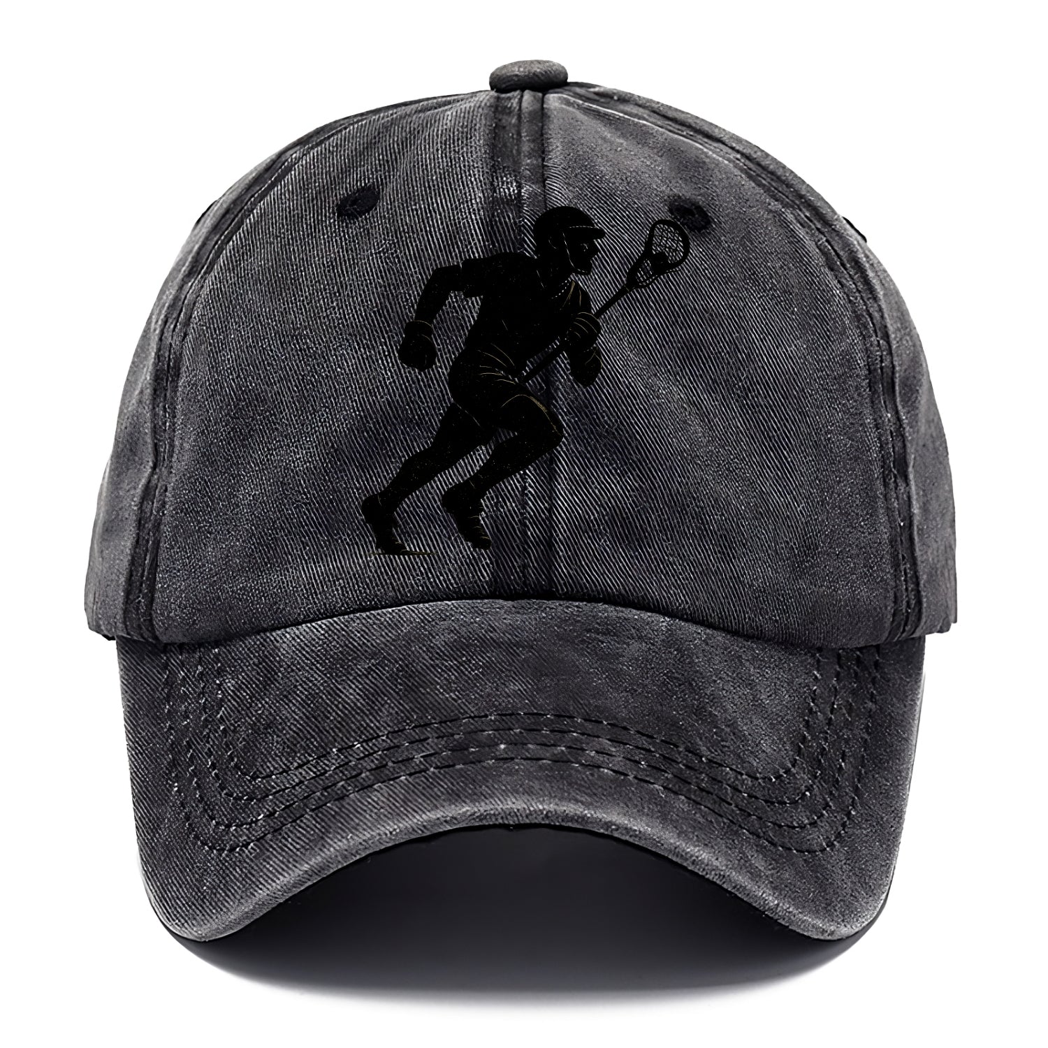 Lacrosse player cradling and running - Classic Cap - Graphite