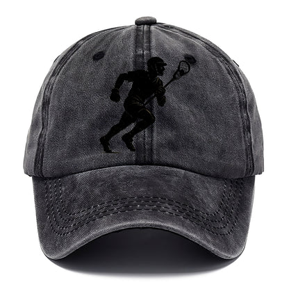 Lacrosse player cradling and running - Classic Cap - Graphite