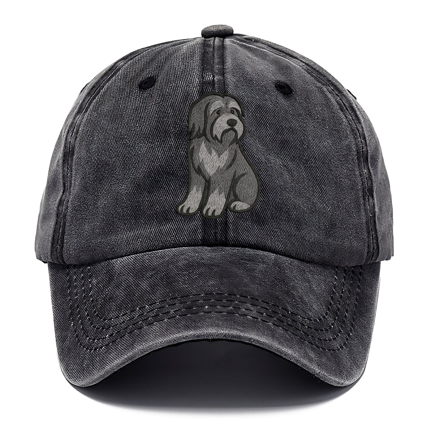 Bearded Collie - Gray shaggy coat embroidered pose - Classic Cap - Graphite