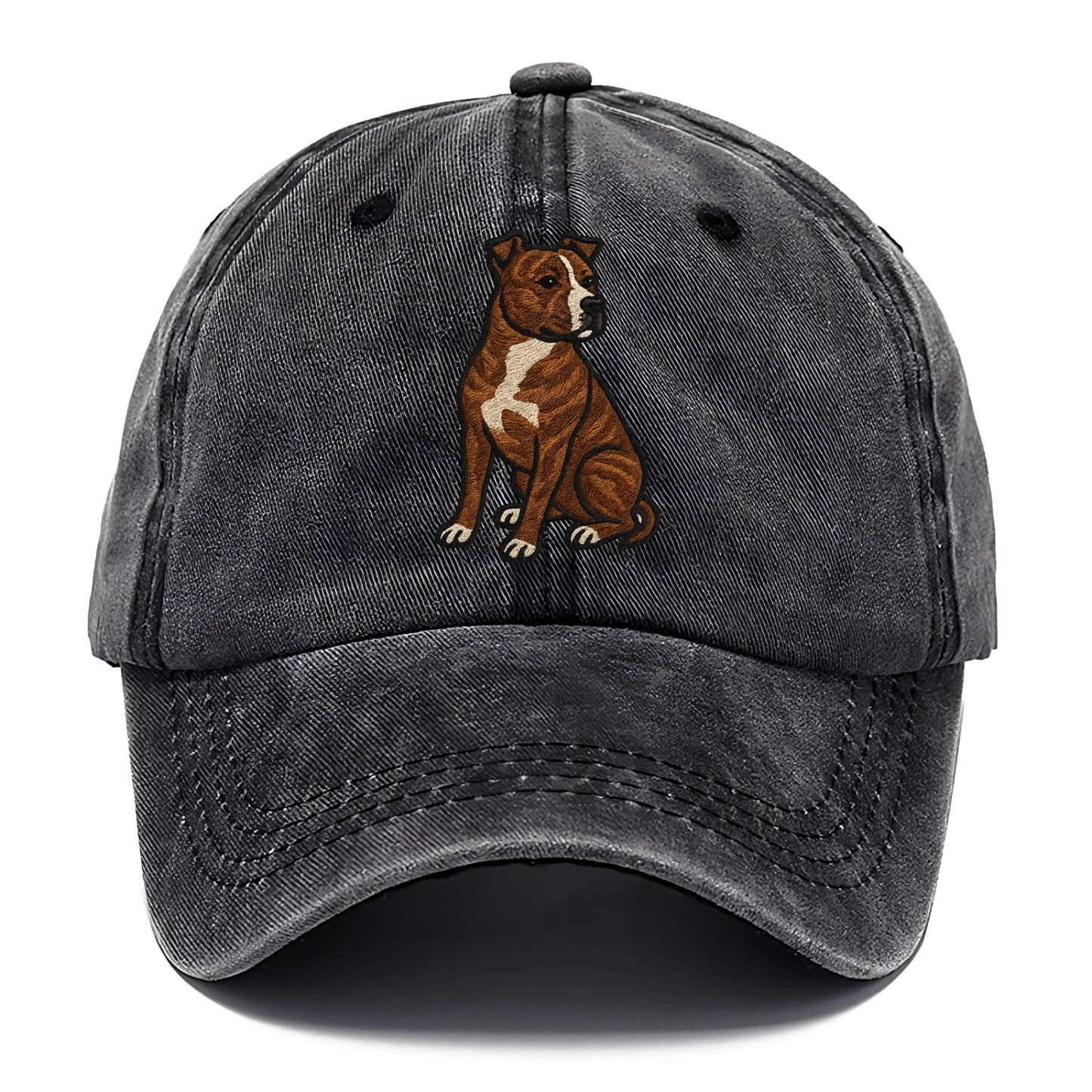 American Staffordshire Terrier - Brindle embroidered pose - Classic Cap - Graphite