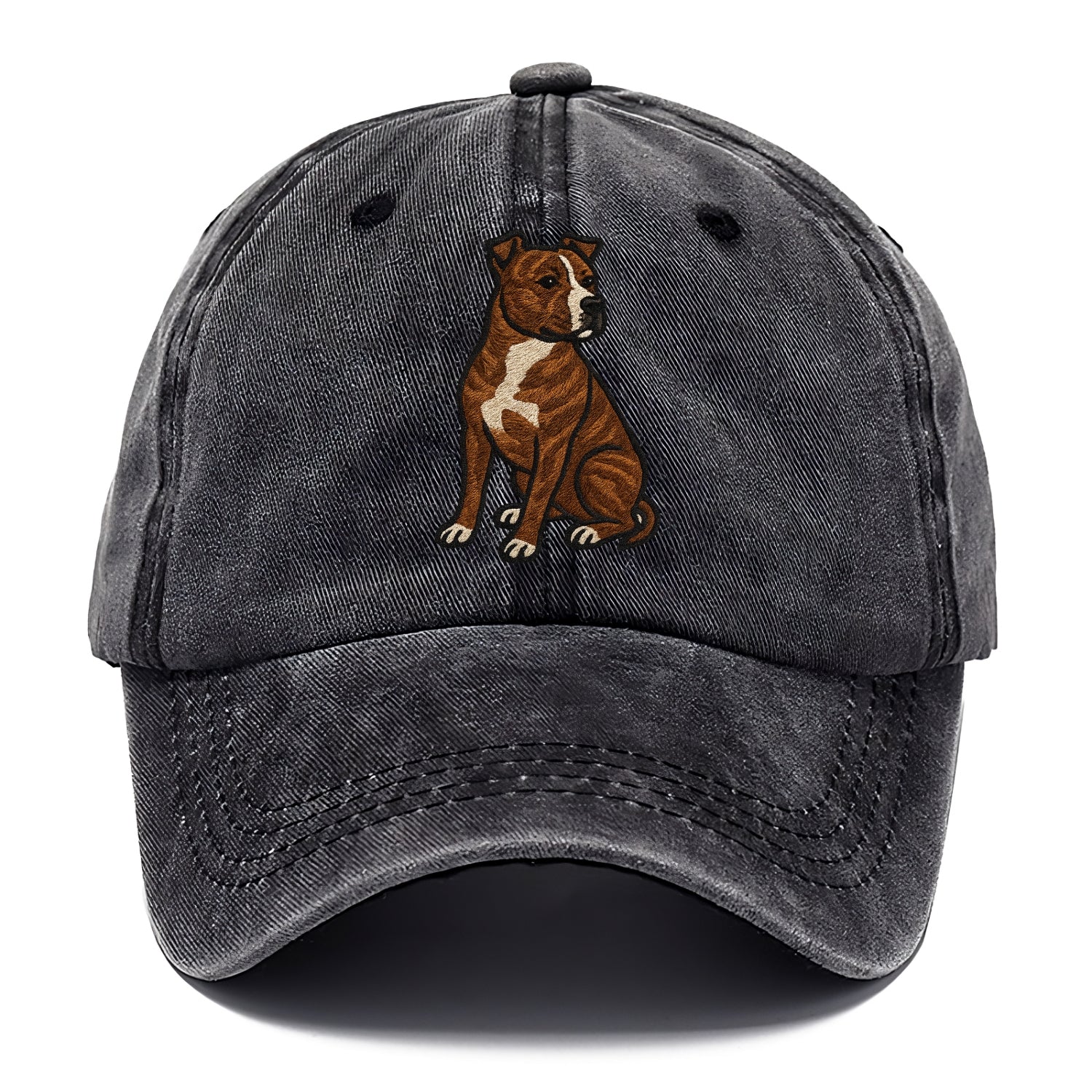 American Staffordshire Terrier - Brindle embroidered pose - Classic Cap - Graphite