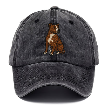 American Staffordshire Terrier - Brindle embroidered pose - Classic Cap - Graphite