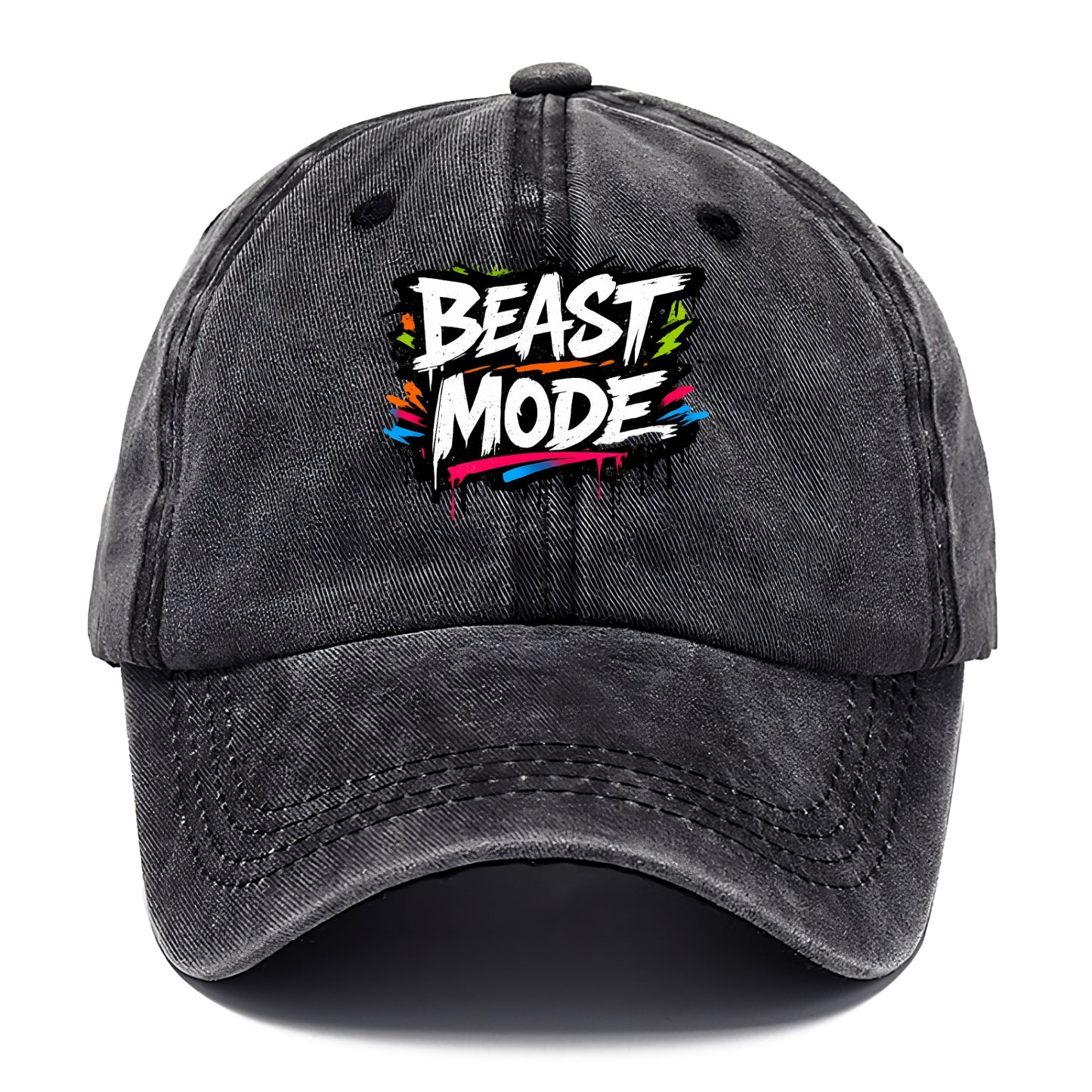 Bold typography design - "BEAST MODE" - intense workout, maximum effort - Classic Cap - Graphite