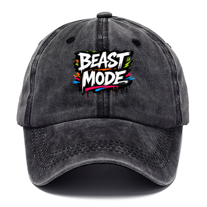 Bold typography design - "BEAST MODE" - intense workout, maximum effort - Classic Cap - Graphite