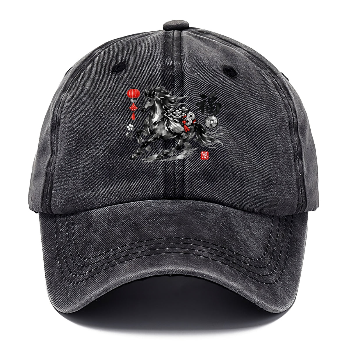PROSPERITY HORSE | Horse carrying gold ingots and coins | Chinese knot decorations | - Classic Cap - Graphite