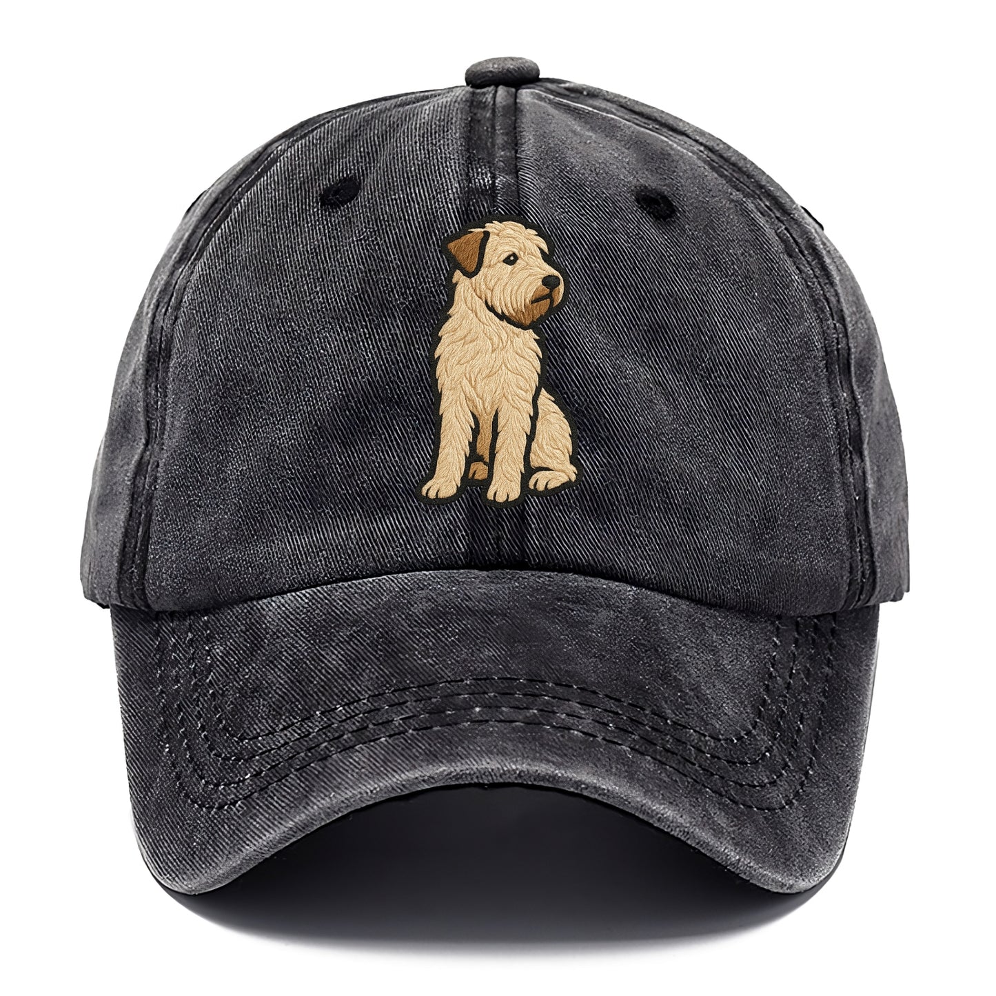 Soft Coated Wheaten Terrier - Light tan flowing coat embroidered pose - Classic Cap - Graphite