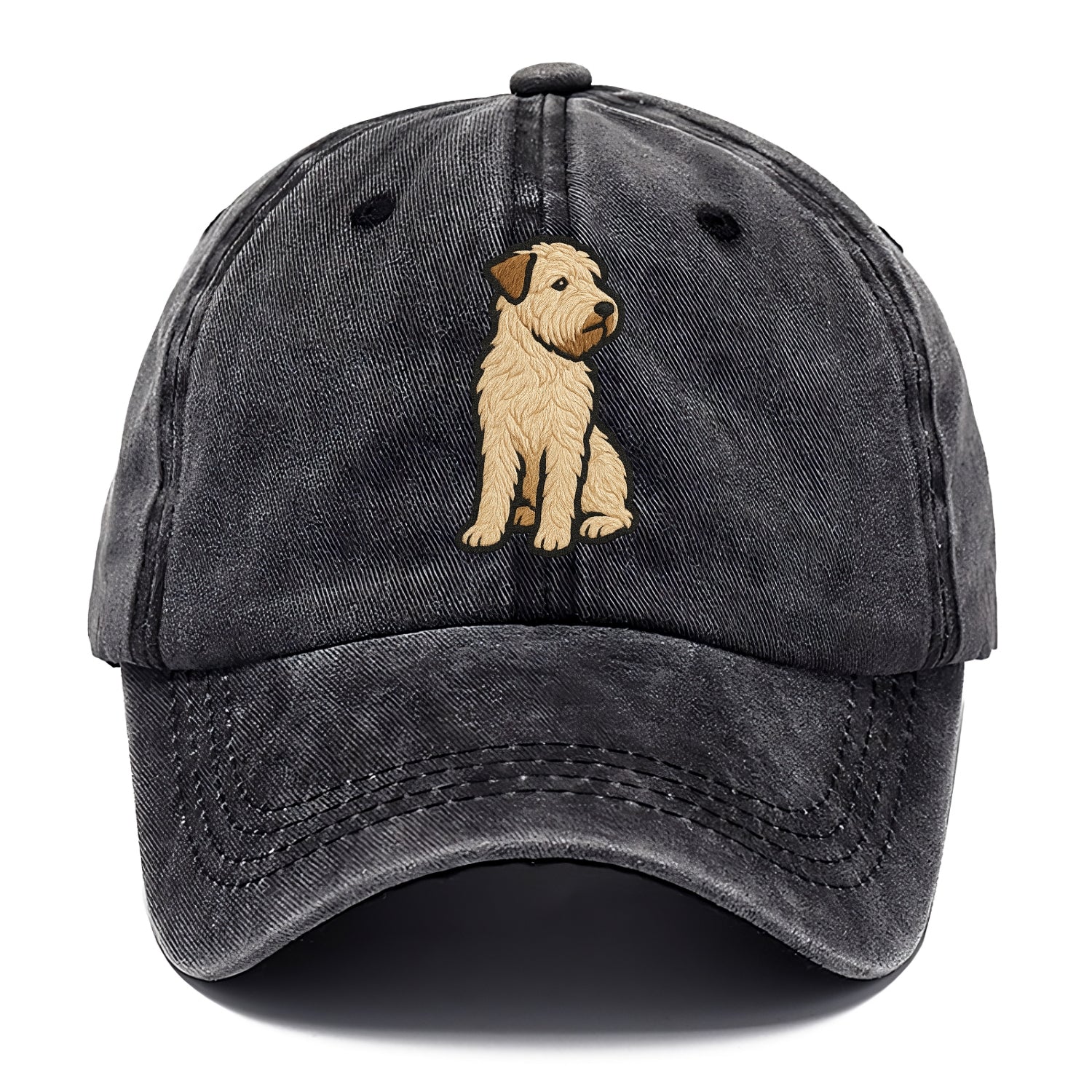 Soft Coated Wheaten Terrier - Light tan flowing coat embroidered pose - Classic Cap - Graphite