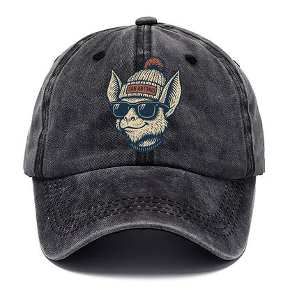 San Antonio Bat wearing San Antonio beanie with pom pom and wayfarer sunglasses - Classic Cap - Graphite