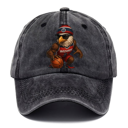 DC Eagle wearing Wizards red white and blue beanie with monument patch and wayfarer - Classic Cap - Graphite