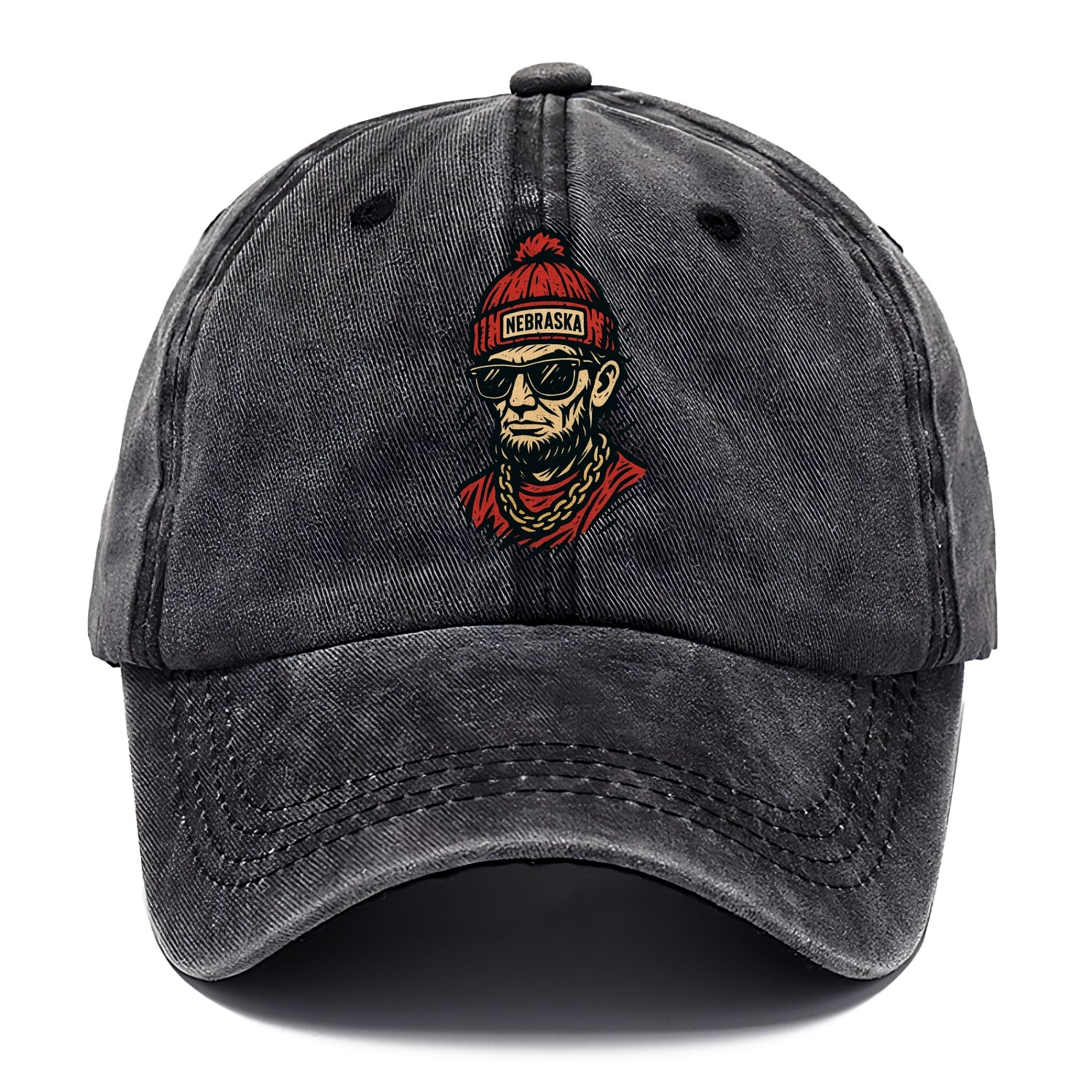 Lincoln Cornhusker wearing Nebraska bean - Classic Cap - Graphite