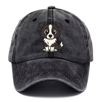 Border Collie - Intense stare sitting pose - Classic Cap - Graphite