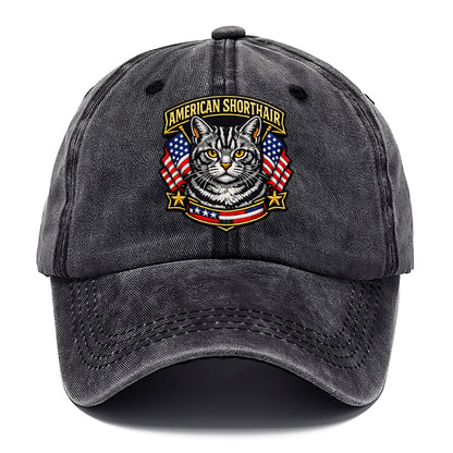 AMERICAN SHORTHAIR - classic american cat in silver tabby , all-American cat - Classic Cap - Graphite