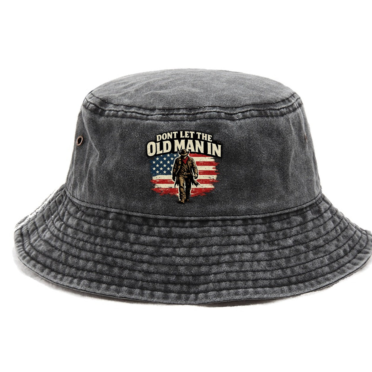 Dont Let The Old Man In Vintage Bucket Hat - Graphite