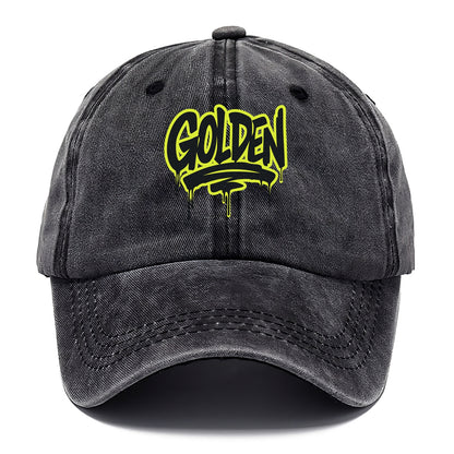 Bold typography design - "GOLDEN" - precious, valuable, excellent - Classic Cap - Graphite