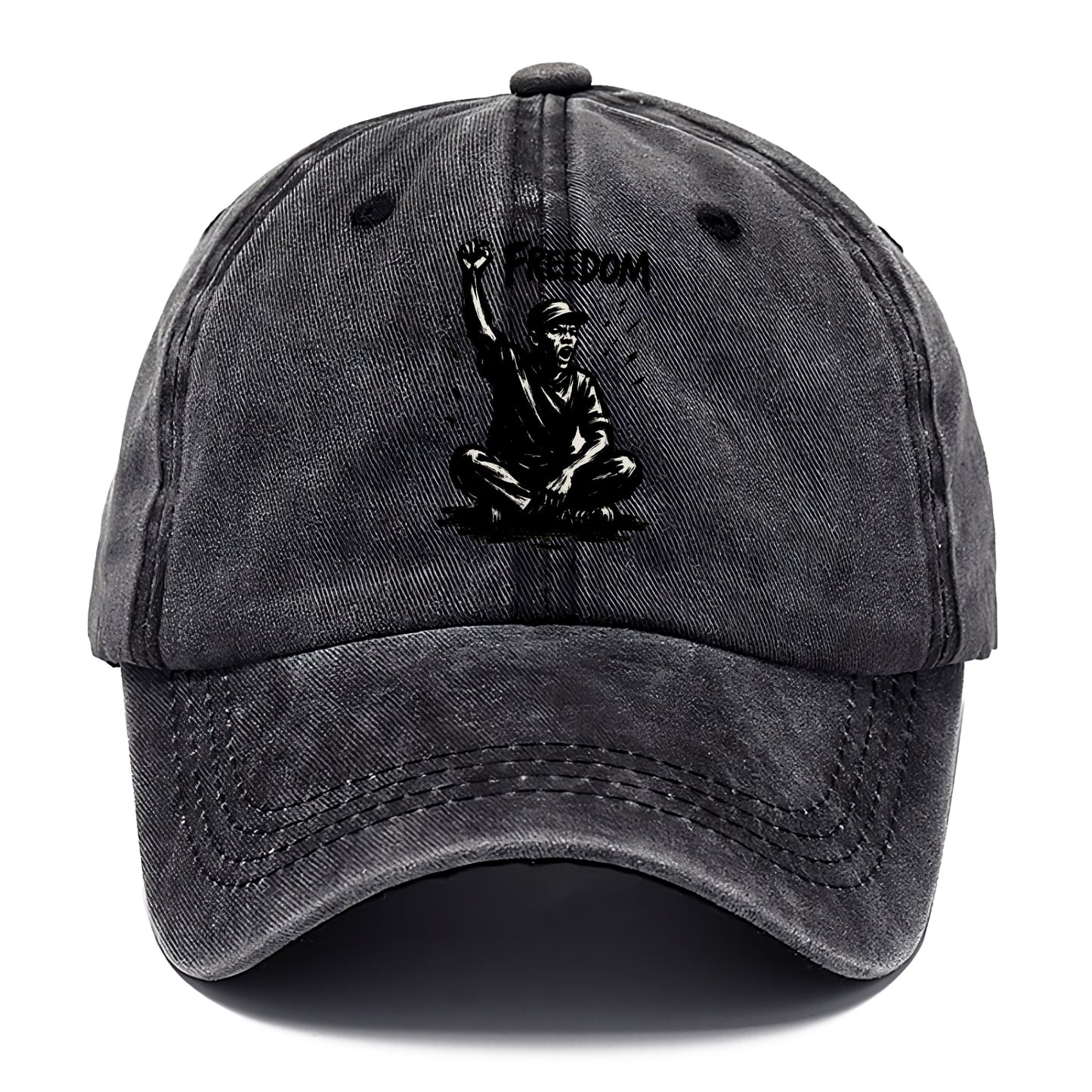 Sit-in protest figure - civil disobedience ink art - Classic Cap - Graphite